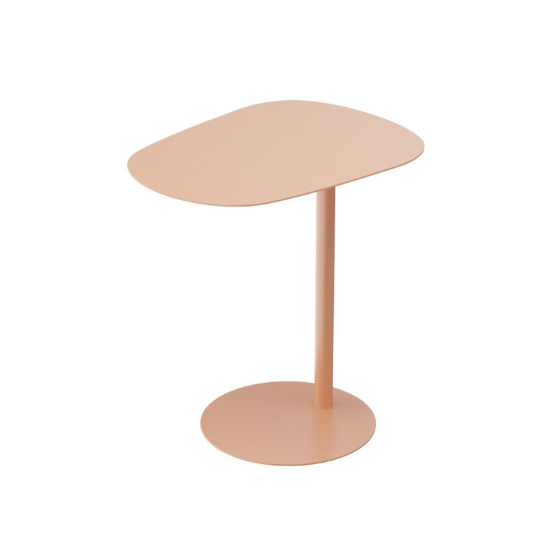 Pedestal Metal End Table Mid-Century Minimalist Side End Table