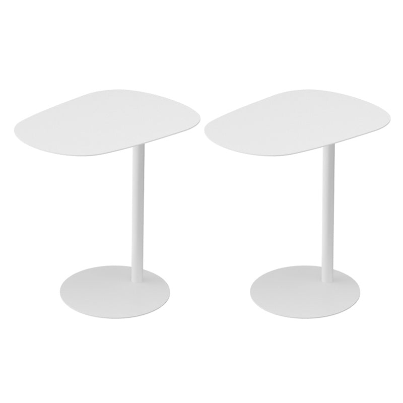 Pedestal Metal End Table Mid-Century Minimalist Side End Table