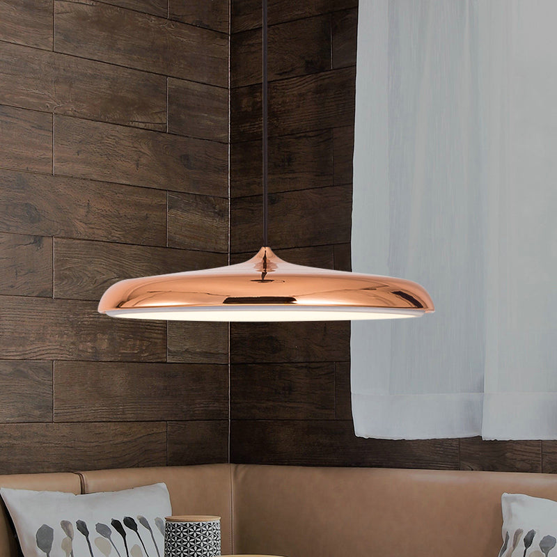 Scheibendecke Anhänger Licht Modernismus Metall 10 "/16" Dia 1 hellweiß/rosa/gelb hängende Lampe in warm/weiß