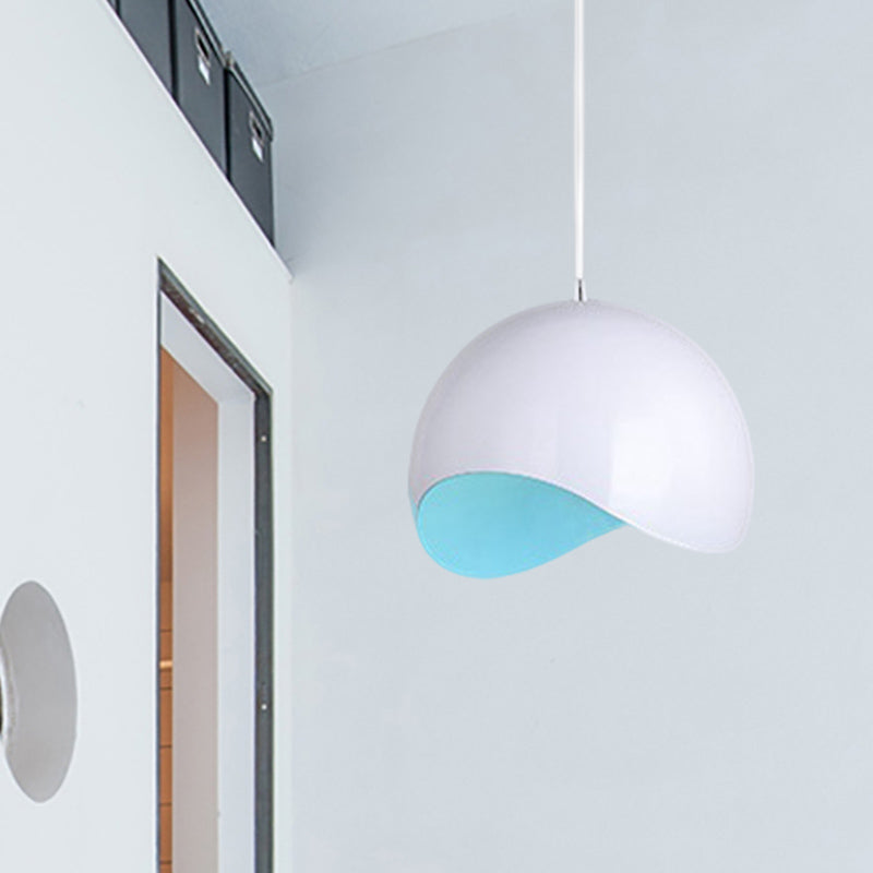 Wellenformen Dome Deckenleuchte moderne Metall 1 Glühbirne Innere Rosa/Gelbhöhe Einstellbare Hängsrichtung, 8 "/12" W.