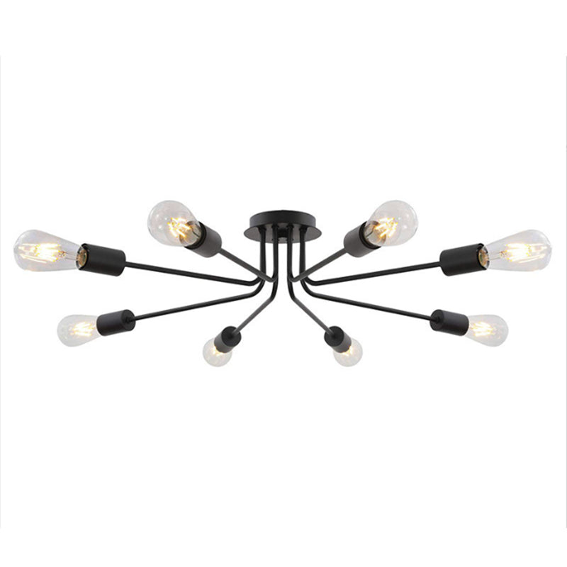 Metal Sputnik Shape Flush Mount Light Modern Multi Lights Flush Mounted Light Fixture