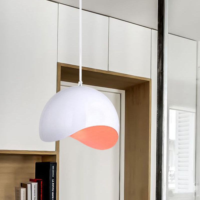 Wellenformen Dome Deckenleuchte moderne Metall 1 Glühbirne Innere Rosa/Gelbhöhe Einstellbare Hängsrichtung, 8 "/12" W.