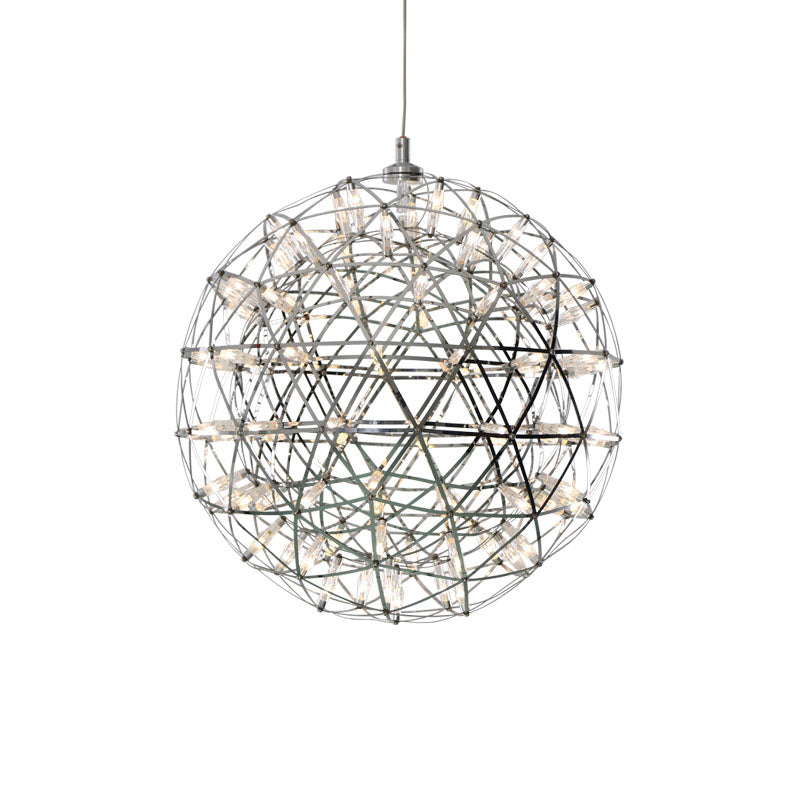 Vuurwerk kroonluchter verlichting met orb -schaduw modernistisch roestvrij staal 8 "/12" W led restaurant hanglamp in chroom
