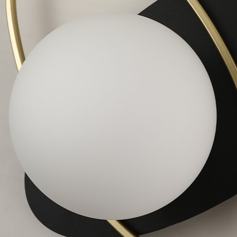 Modern Metal Wall Light Globe 1 Light Wall Sconce with Glass for Bedroom
