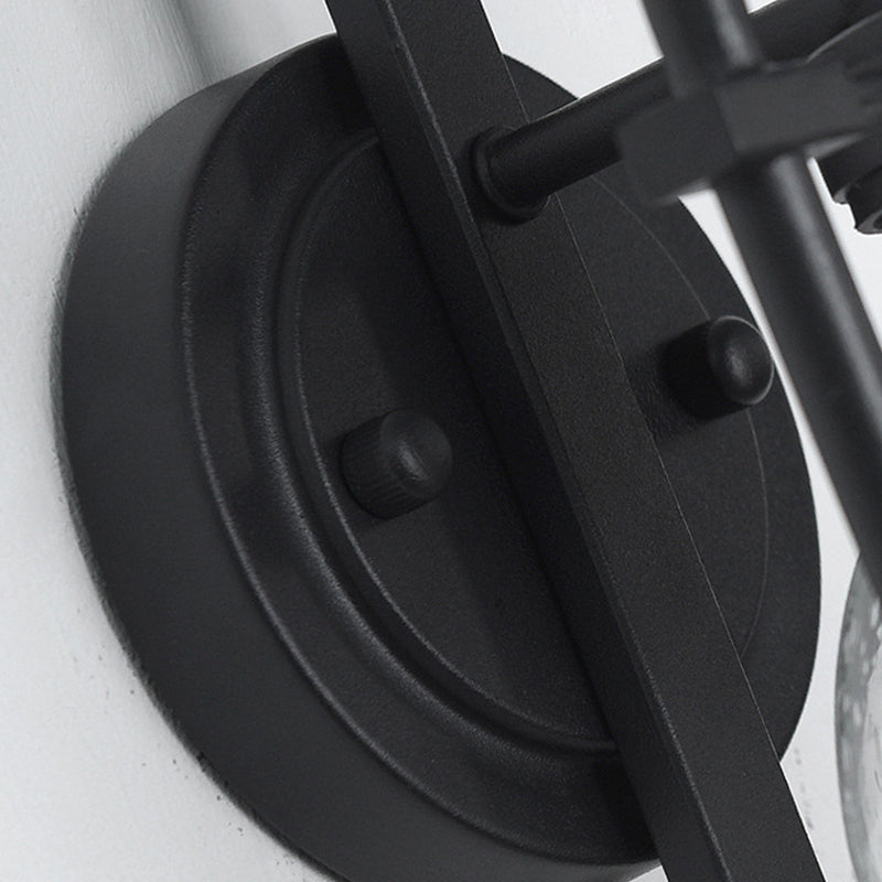 Industrial Glass Wall Light 13" High Wall Sconce in Black for Outdoors