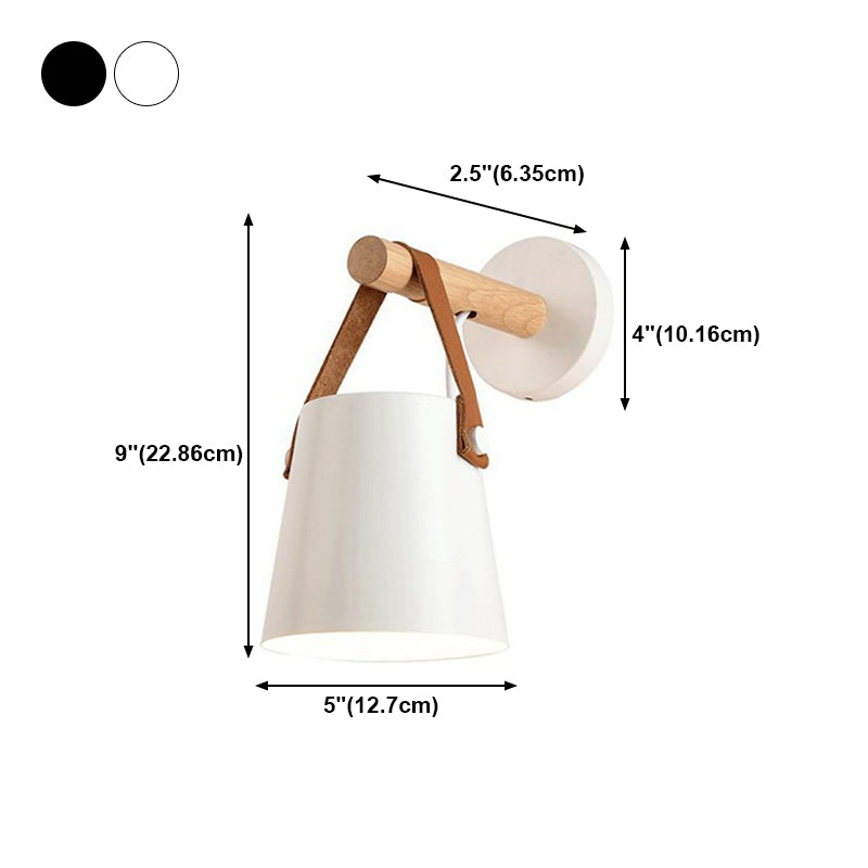 Retro Style Wood Wall Light Bowl Shape 5" Wide Wall Sconce for Living Room