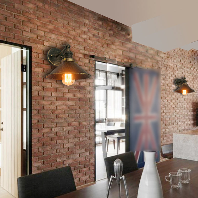 Metal Cone Wall Lighting Fixtures Industrial Style 1 Light Wall Lamps