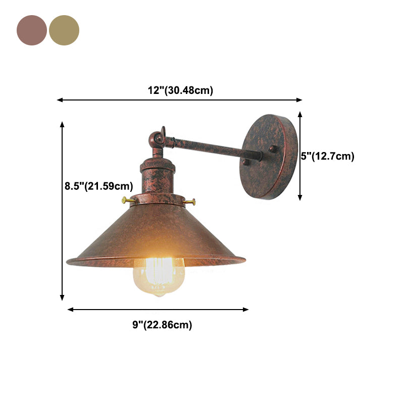 Metal Cone Wall Lighting Fixtures Industrial Style 1 Light Wall Lamps