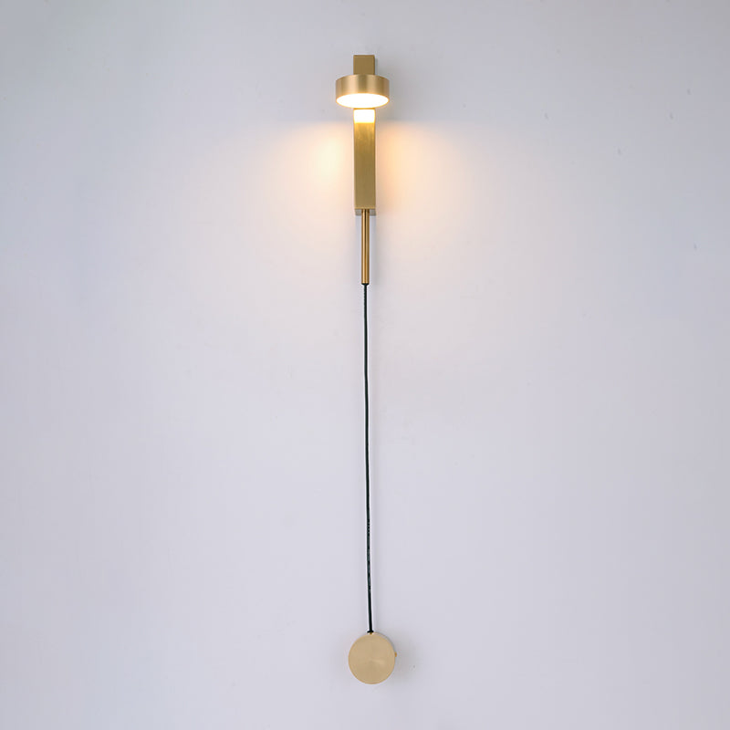 Round Shade Metal Wall Sconce Modern Style 1- Light Wall Mount Lighting