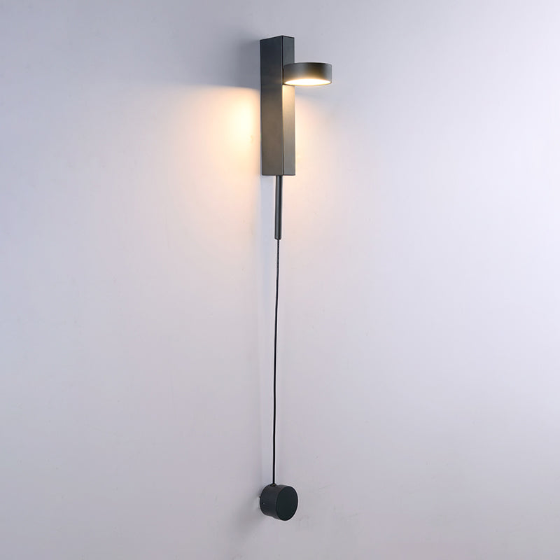 Round Shade Metal Wall Sconce Modern Style 1- Light Wall Mount Lighting