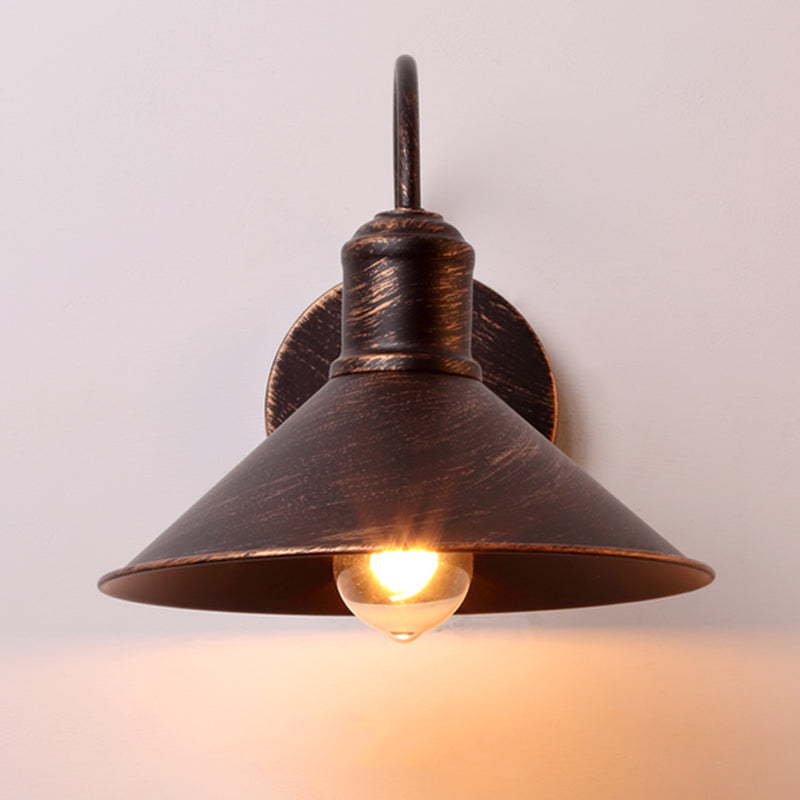 Metal Cone Wall Sconce Lighting Industrial Style 1 Light Wall Lamps