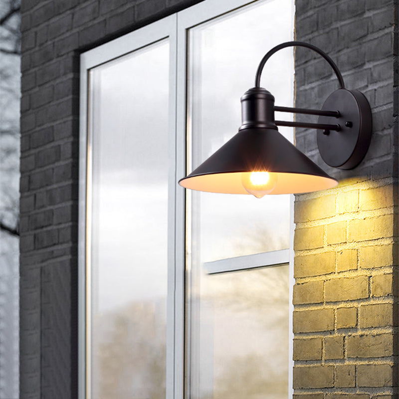 Metal Cone Wall Sconce Lighting Industrial Style 1 Light Wall Lamps