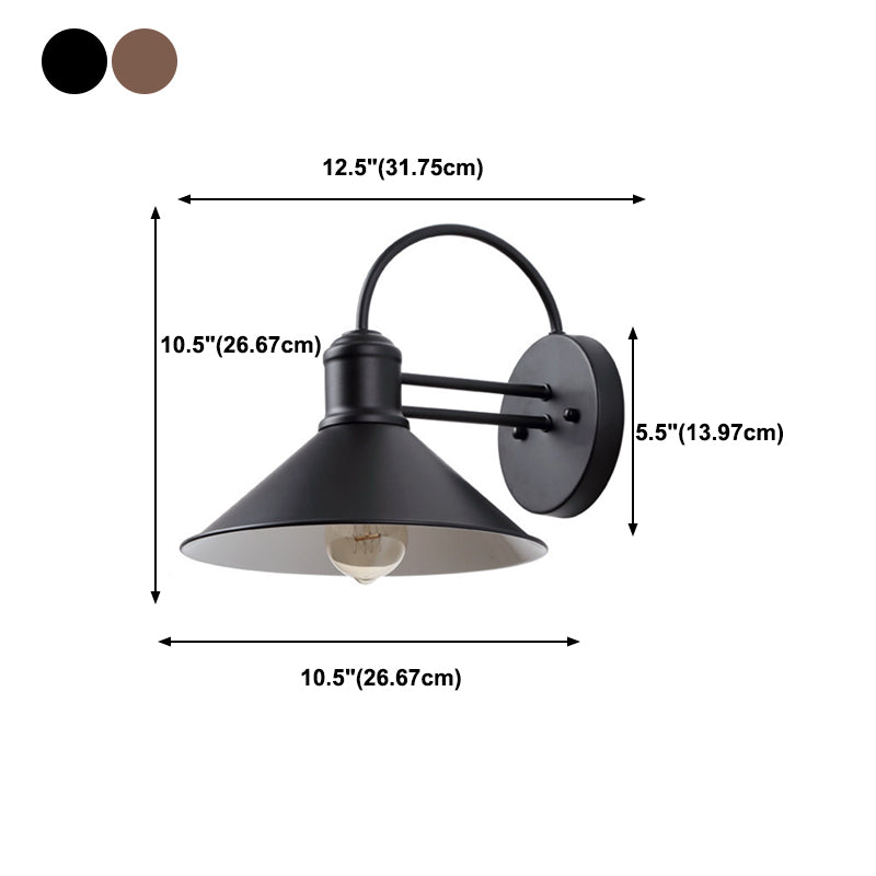 Metal Cone Wall Sconce Lighting Industrial Style 1 Light Wall Lamps