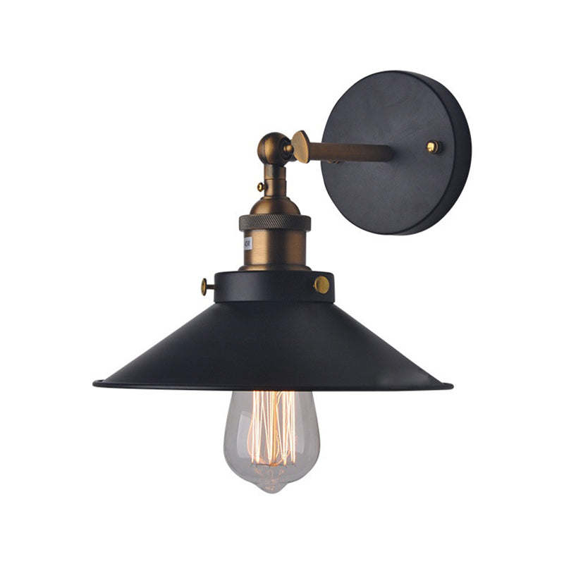 Metal Flared Wall Sconce Lighting Industrial Style 1 Light Wall Lamps