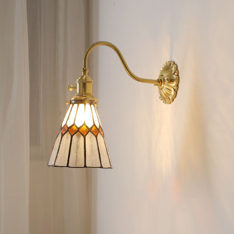 Glass Flared Wall Sconce Lighting Industrial Style 1 Light Wall Mounted Light