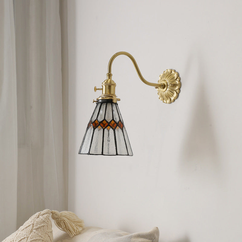 Glass Flared Wall Sconce Lighting Industrial Style 1 Light Wall Mounted Light