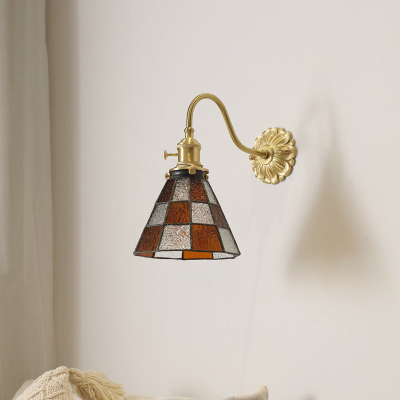 Glass Flared Wall Sconce Lighting Industrial Style 1 Light Wall Mounted Light