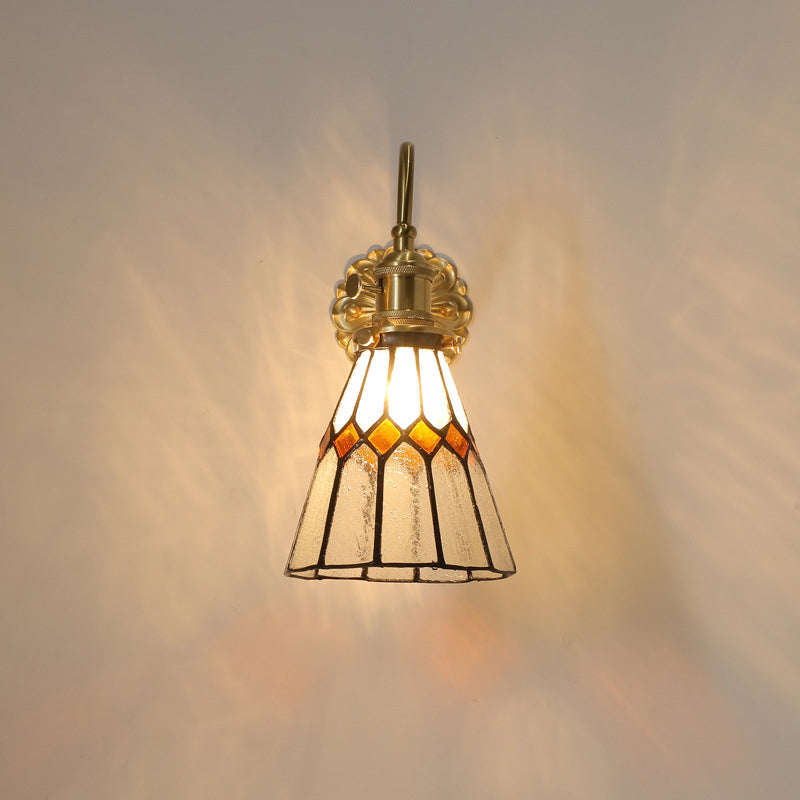 Glass Flared Wall Sconce Lighting Industrial Style 1 Light Wall Mounted Light