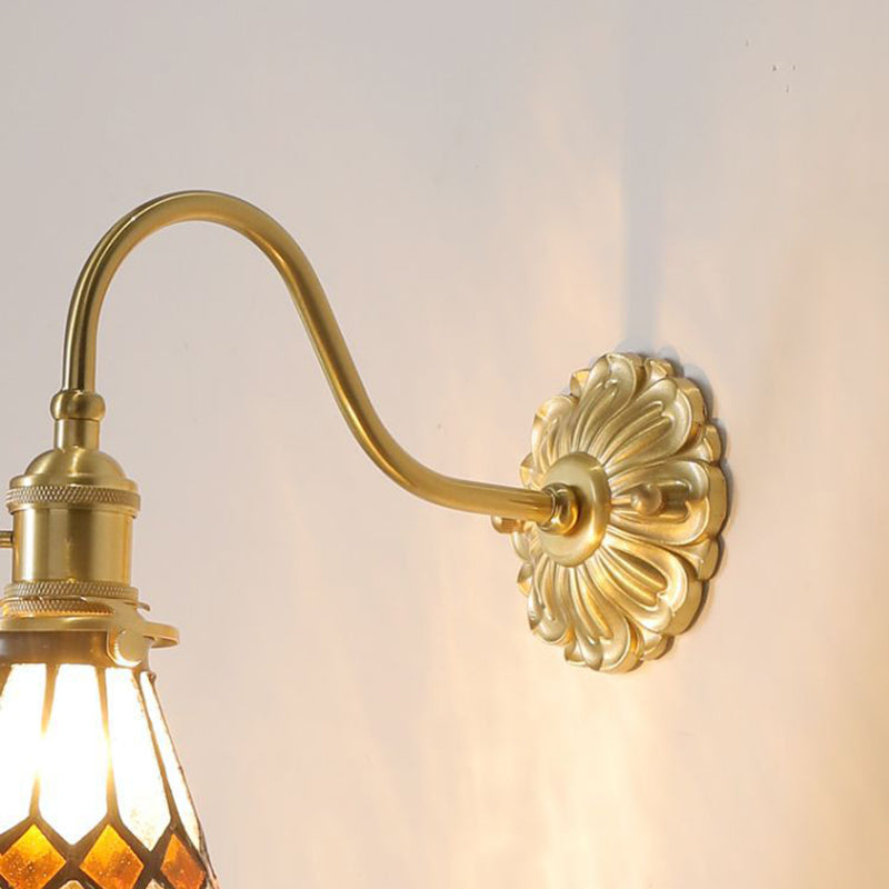 Glass Flared Wall Sconce Lighting Industrial Style 1 Light Wall Mounted Light