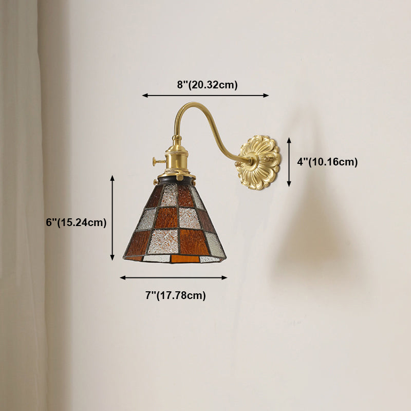 Glass Flared Wall Sconce Lighting Industrial Style 1 Light Wall Mounted Light