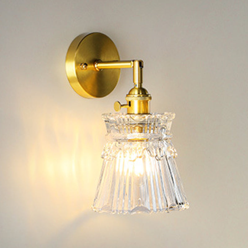 Flared Wall Sconce Lighting Industrial Style Glass 1 Light Wall Mounted Light