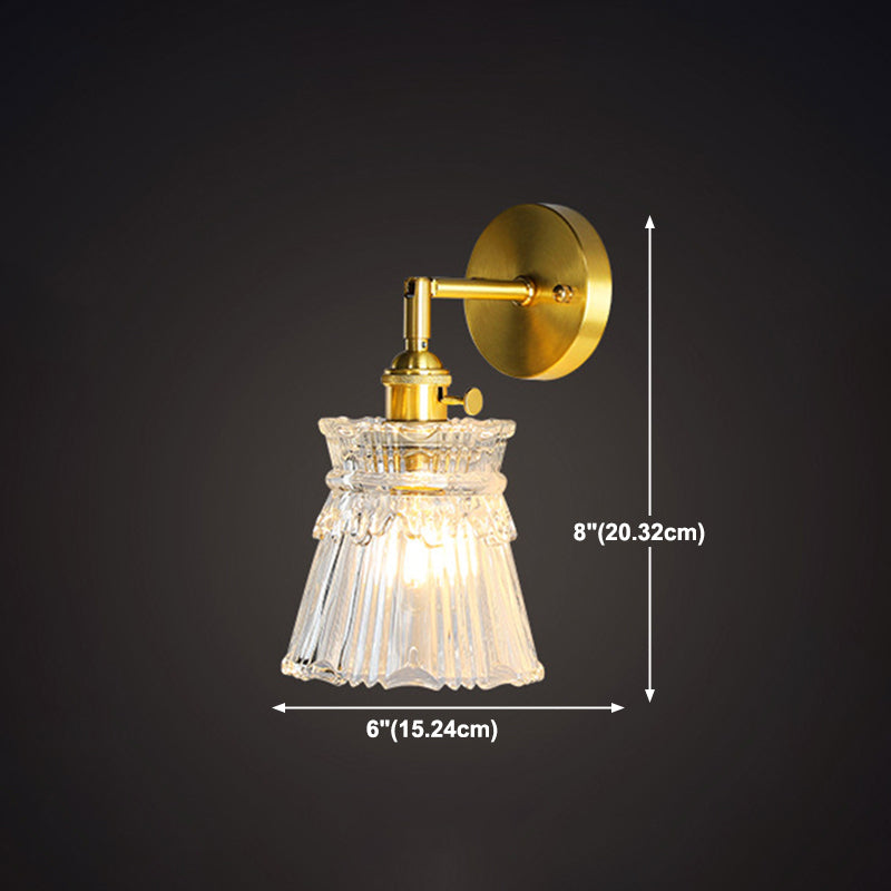 Flared Wall Sconce Lighting Industrial Style Glass 1 Light Wall Mounted Light