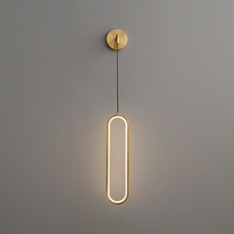 Oval Shade Metal Wall Sconce Modern 1 Light Wall Mount Lighting