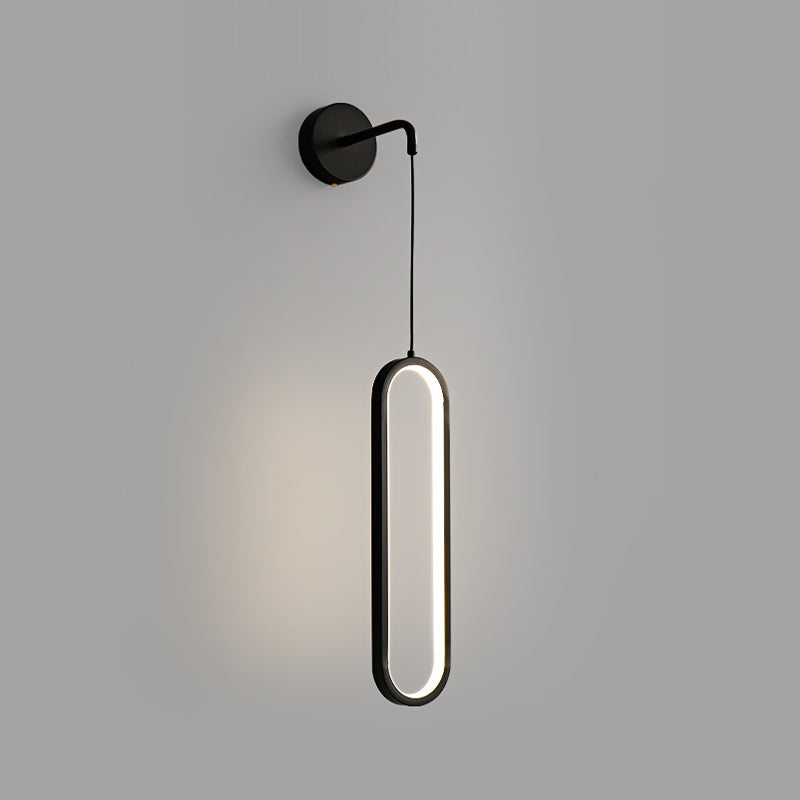 Oval Shade Metal Wall Sconce Modern 1 Light Wall Mount Lighting