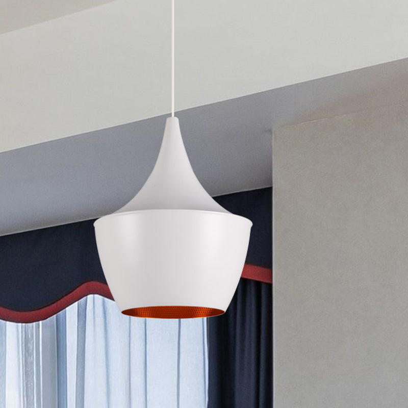 Metallkegel/Untertasse/Urne Anhänger Leicht Industrielles Schwarz/Weiß/Gold Hanging Light mit linearem/runden Baldachin