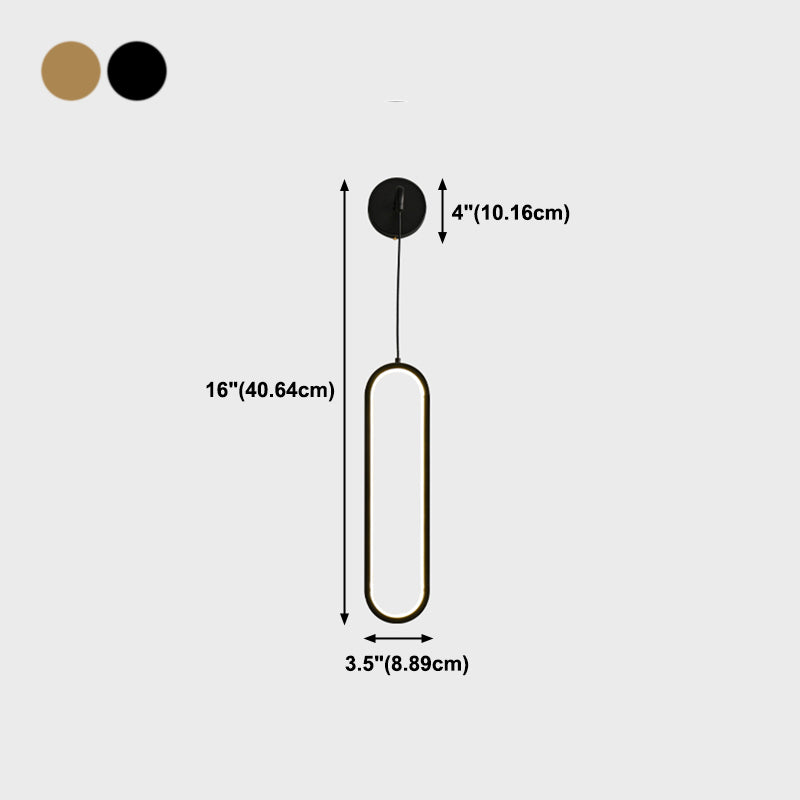 Oval Shade Metal Wall Sconce Modern 1 Light Wall Mount Lighting
