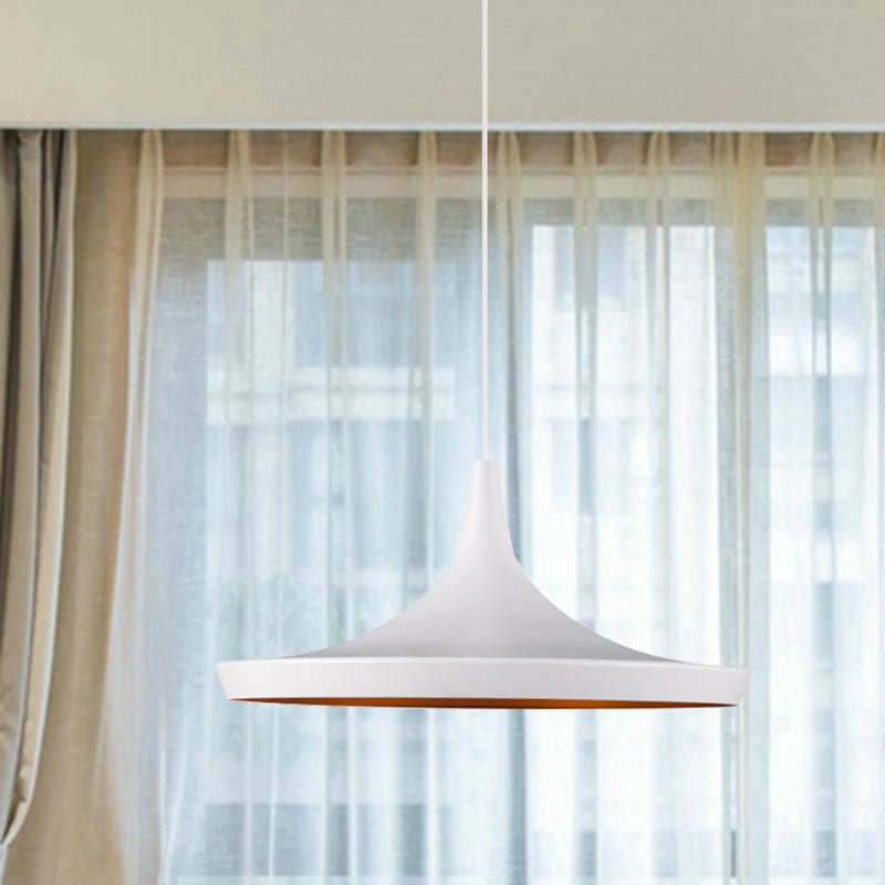 Metallkegel/Untertasse/Urne Anhänger Leicht Industrielles Schwarz/Weiß/Gold Hanging Light mit linearem/runden Baldachin