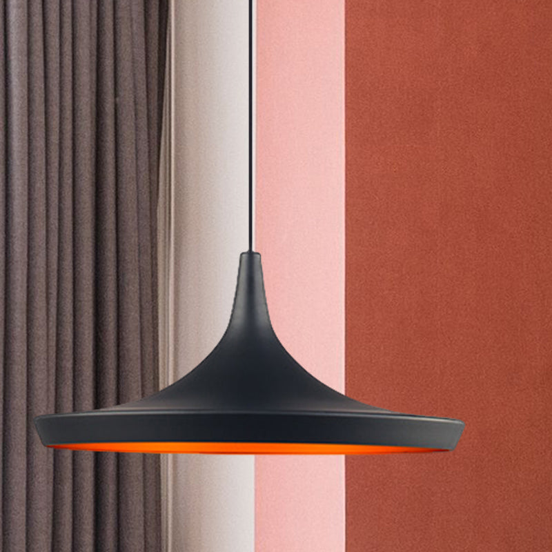 Metallkegel/Untertasse/Urne Anhänger Leicht Industrielles Schwarz/Weiß/Gold Hanging Light mit linearem/runden Baldachin