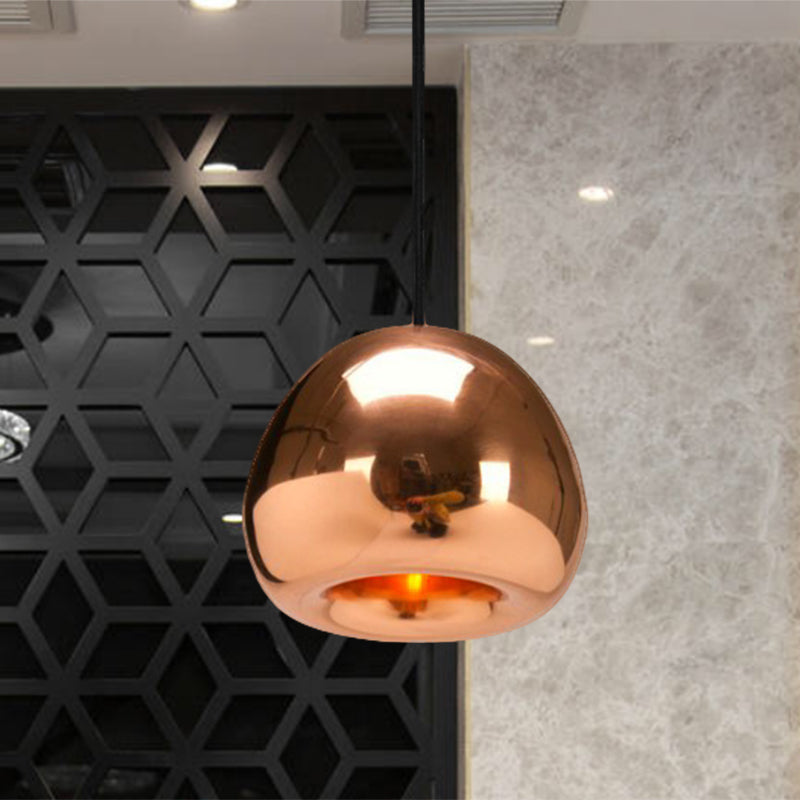 Apple Shaped Pendant Light Nordic Glass 1 Light Sliver/Gold/Rose Gold Hanging Light