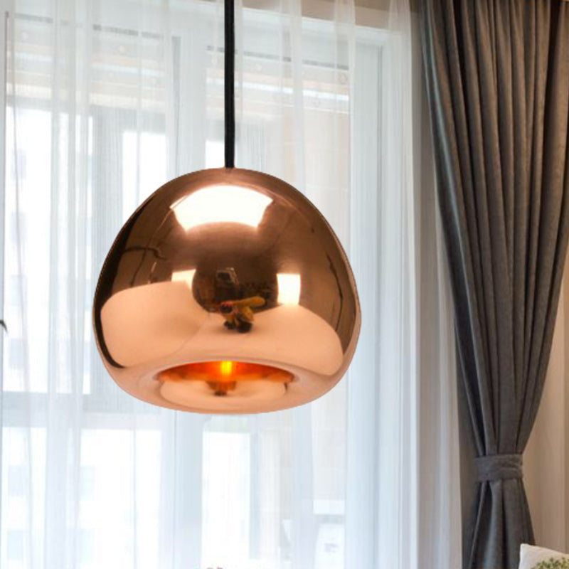 Apple Shaped Pendant Light Nordic Glass 1 Light Sliver/Gold/Rose Gold Hanging Light