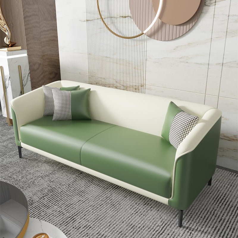 Modern Faux Leather Standard Sofa Tuxedo Arm for Living Room