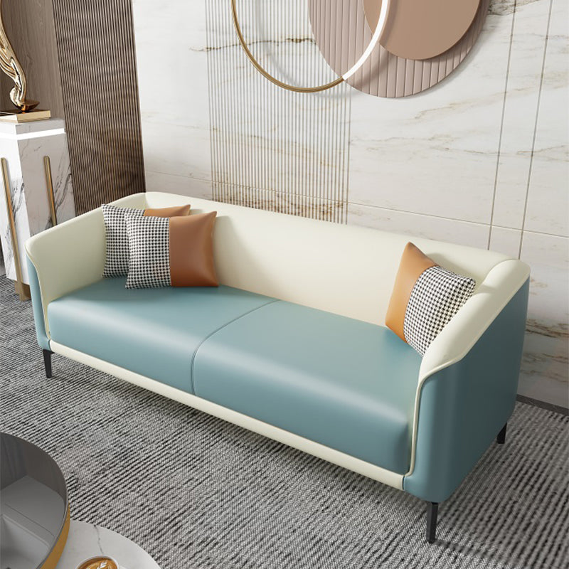 Modern Faux Leather Standard Sofa Tuxedo Arm for Living Room