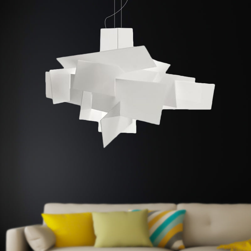 Acrylic Irregular Hanging Lamp Minimalist Single Light White Ceiling Pendant Fixture