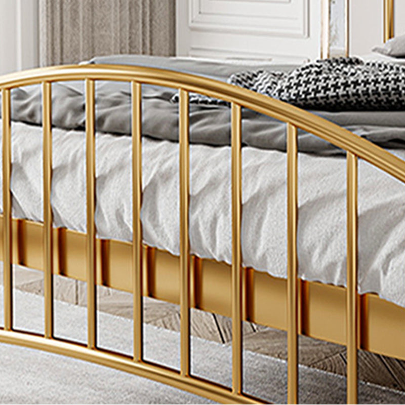 84.65 inch Wide Contemporary Bed Frame Metal Slat Bed with Headboard