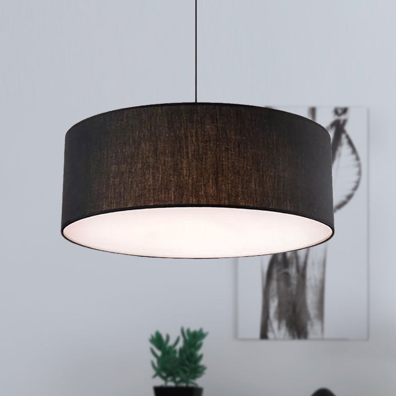 Trommeldecke Anhänger leichter einfacher Stoff 12 "/16"/18 "Dia 1 Hellweiß/Schwarz/beige Hanging Lampe Kit