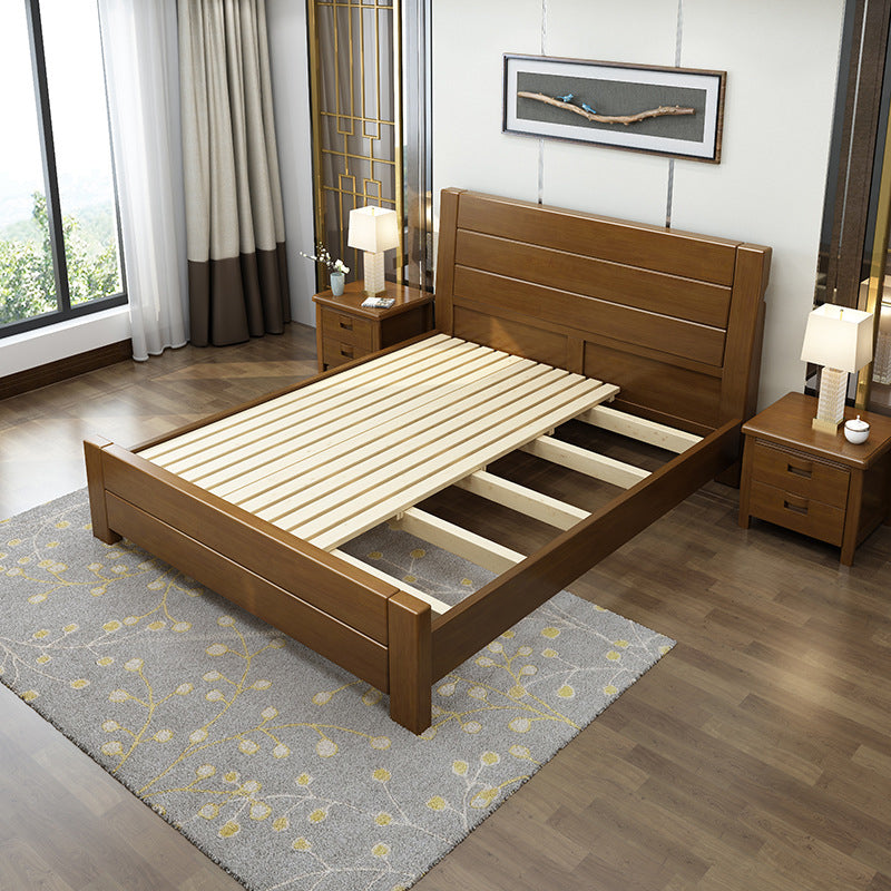 Traditional Pine Wood with HeadboardRectangular Panel Panel Bed