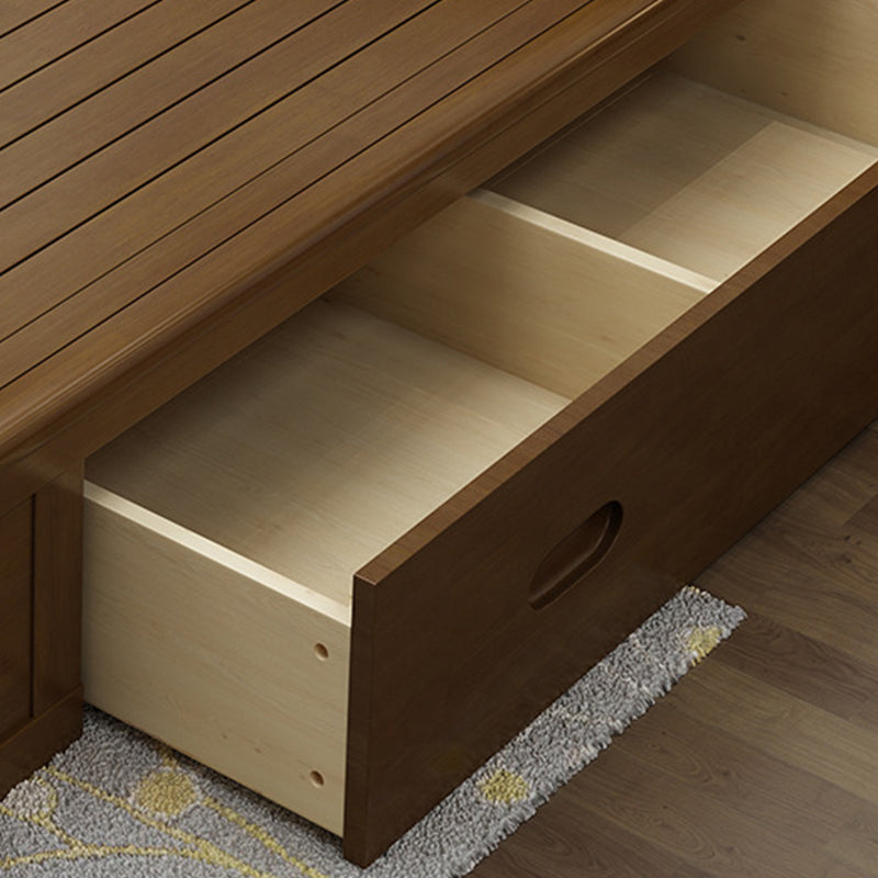 Traditional Pine Wood with HeadboardRectangular Panel Panel Bed