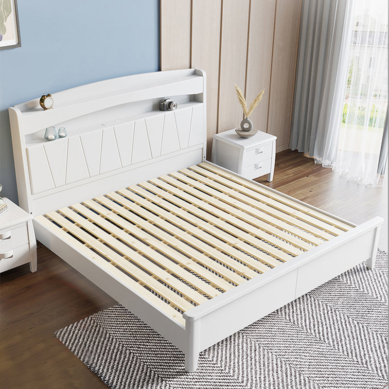 Modern Wood Bed Bookcase Included Standard Bed with Headboard