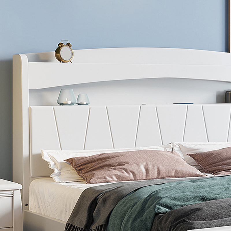 Modern Wood Bed Bookcase Included Standard Bed with Headboard