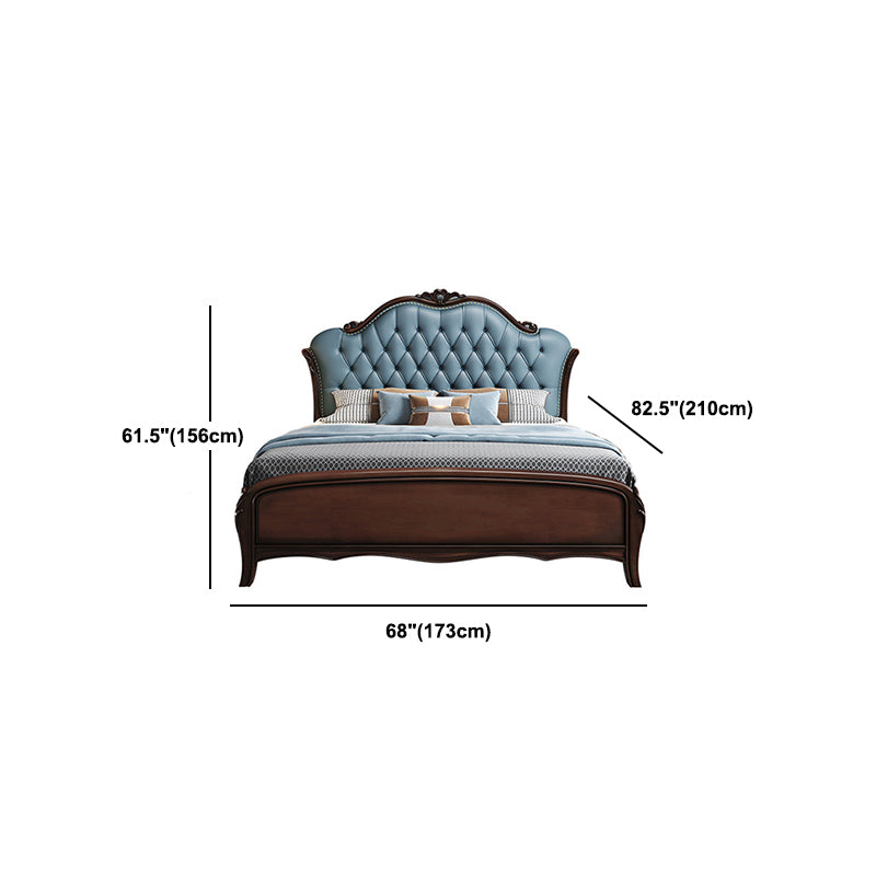 84.65 inch Wide Contemporary Panel Bed Espresso Standard Bed with Headboard