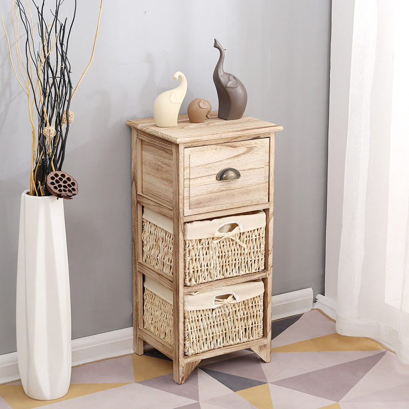 Contemporary Accent Chest with Drawers and Baskets in Natural