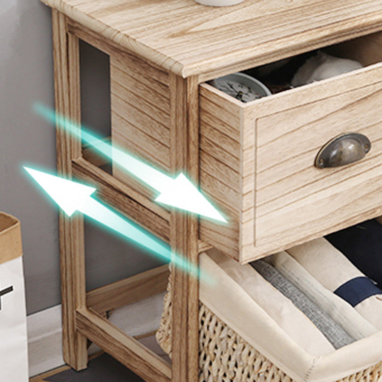 Contemporary Accent Chest with Drawers and Baskets in Natural