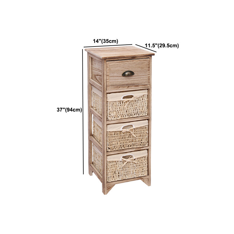 Contemporary Accent Chest with Drawers and Baskets in Natural