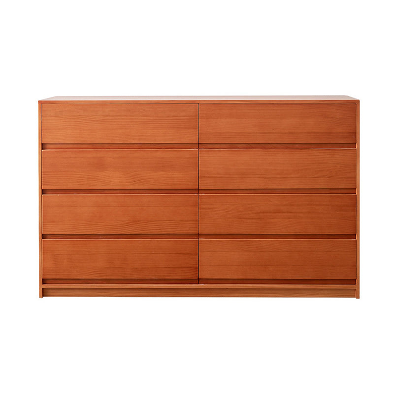 Contemporary Pine Wood Accent Chest with 8 Drawers Standard Chest