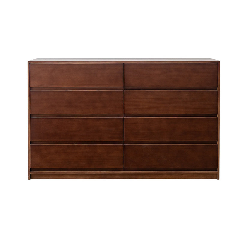 Contemporary Pine Wood Accent Chest with 8 Drawers Standard Chest