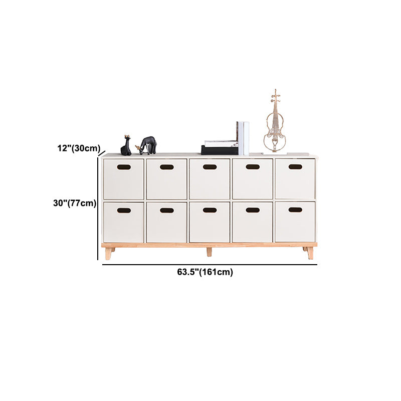 Contemporary Accent Cabinet with Withe Top and Natural Legs Cabinet